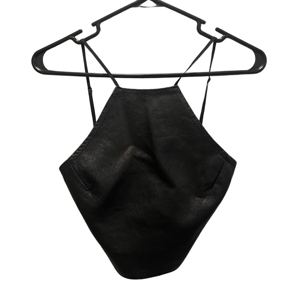 Leather Backless Top